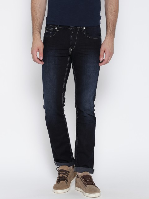 

Flying Machine Navy Michael Slim Tapered Fit Stretchable Jeans, Navy blue