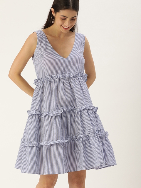 

SECRETS BY ZEROKAATA Assorted Striped A-Line Dress