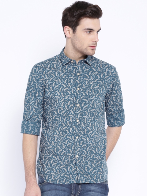 

Flying Machine Blue & Beige Paisley Print Casual Shirt