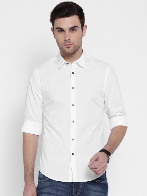 

Flying Machine White Slim Casual Shirt