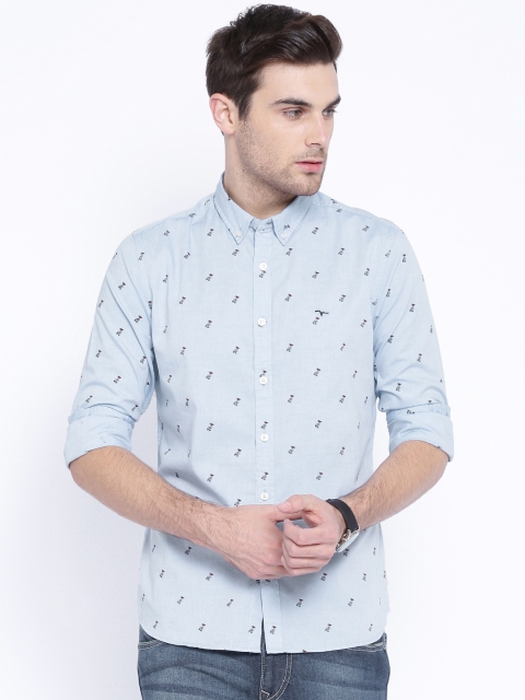 

Flying Machine Blue Printed Casual Shirt