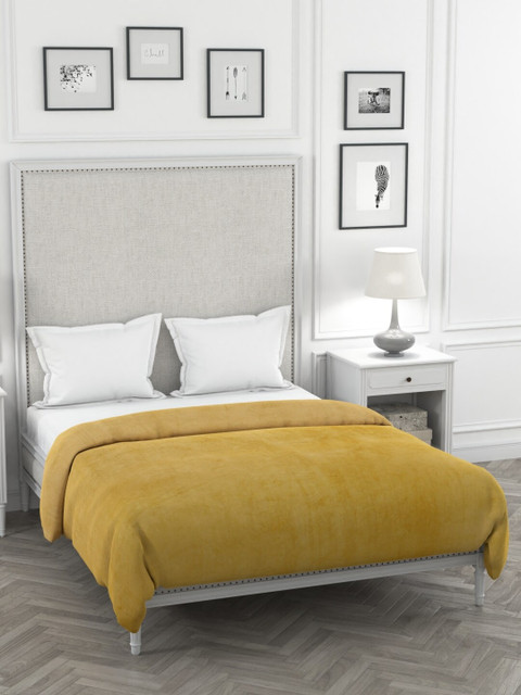 

A Homes Grace Gold-Toned Solid AC Room 300 GSM Double Bed Blanket