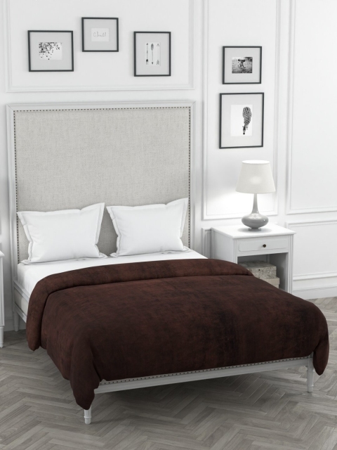 

A Homes Grace Brown Solid AC Room 300 GSM Double Bed Blanket