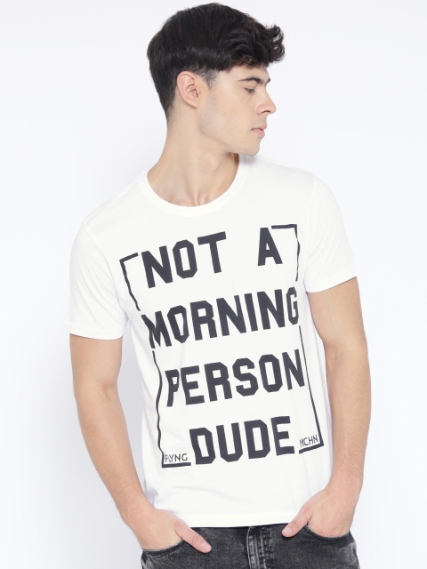 

Flying Machine White Printed T-shirt