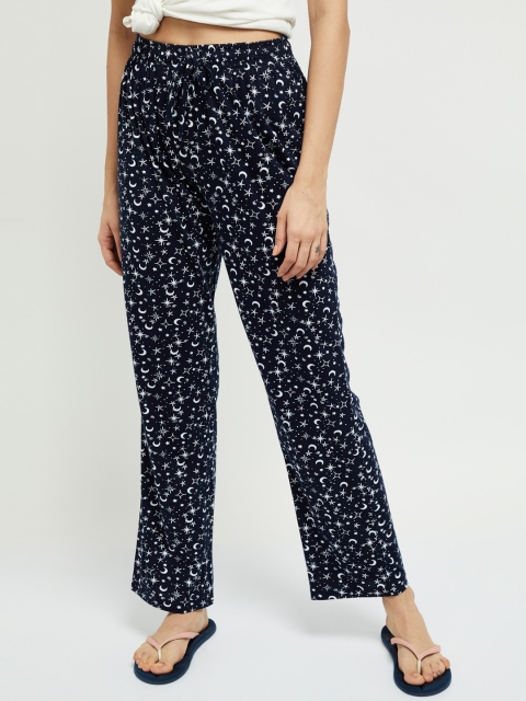 

Max Women Navy Blue Printed Lounge Pants