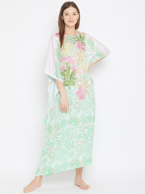 

The Kaftan Company Multicoloured Floral Printed Nightdress, Multi