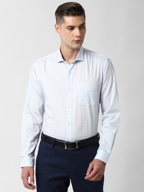 

Peter England Men Blue Slim Fit Checked Formal Shirt