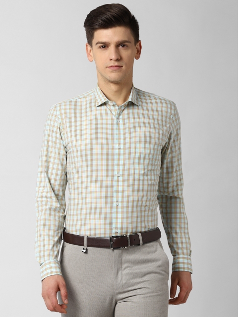 

Peter England Men Green Checked Formal Shirt