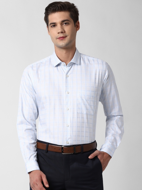 

Peter England Men Blue Checked Formal Shirt