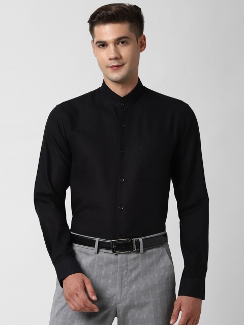 

Peter England Men Black Self Design Formal Shirt