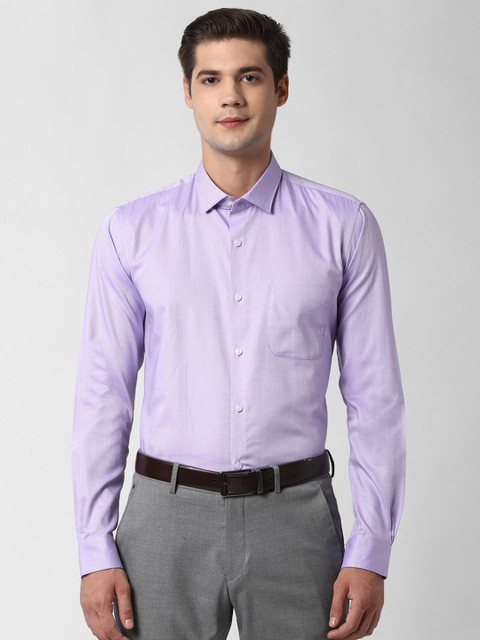 

Peter England Men Lavender Self Design Formal Shirt