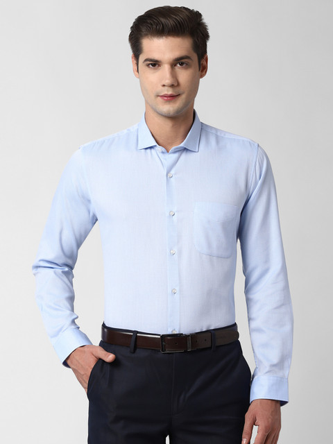 

Peter England Men Blue Self Design Formal Shirt