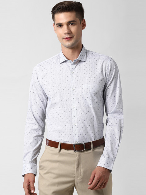 

Peter England Men White Slim Fit Floral Printed Formal Shirt