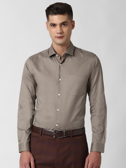 

Peter England Men Grey Solid Slim Fit Formal Shirt