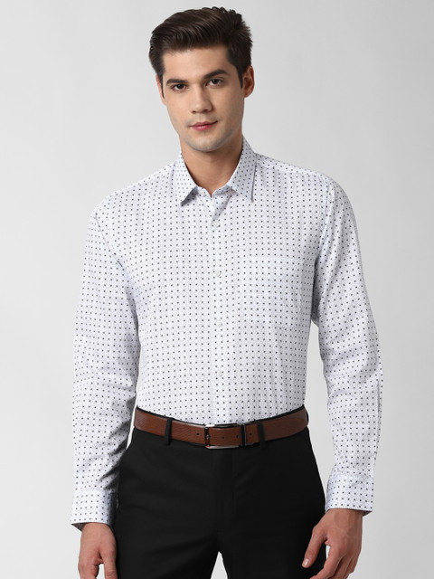 

Peter England Men White Printed Formal Shirt