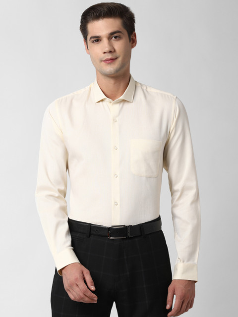 

Peter England Men Yellow Slim Fit Self Design Formal Shirt
