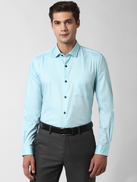 

Peter England Men Turquoise Blue Formal Shirt
