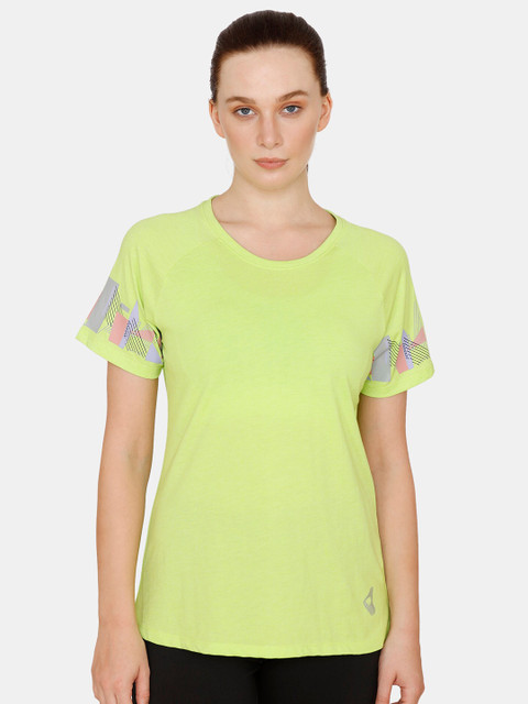 

Zelocity Women Green Solid Round Neck T-shirt