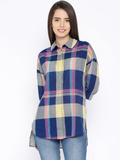 

ONLY Blue & Yellow Checked Shirt