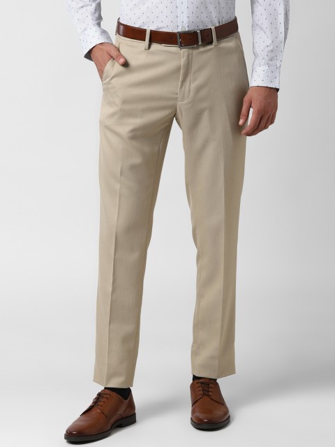 

Peter England Men Beige Slim Fit Formal Trousers