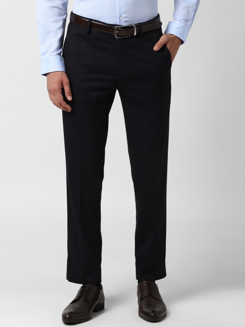 

Peter England Men Black Slim Fit Formal Trousers