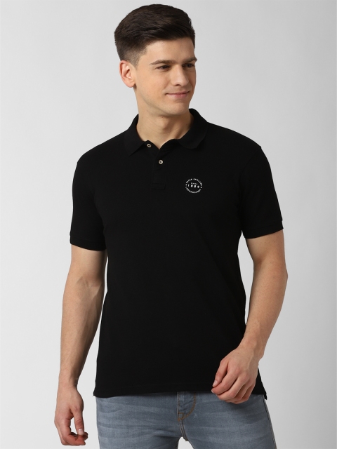 

Peter England Casuals Men Black Polo Collar T-shirt