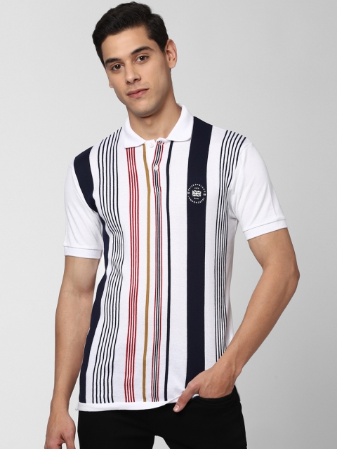 

Peter England Casuals Men White & Red Striped Polo Collar T-shirt
