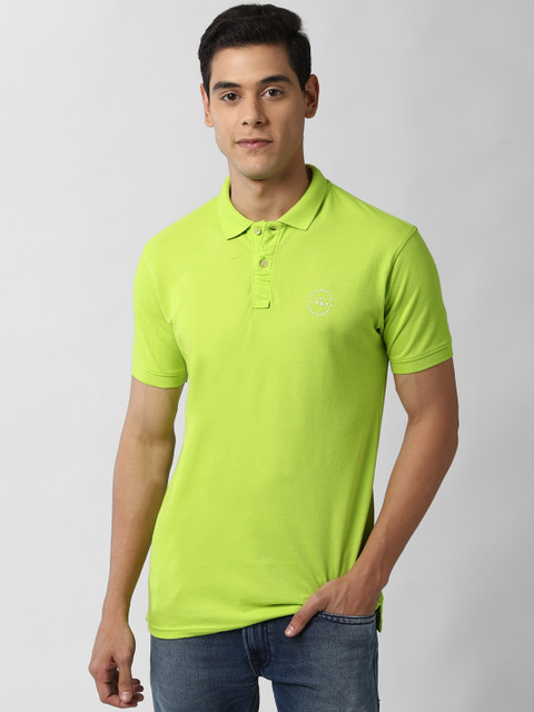 

Peter England Casuals Men Green Polo Collar T-shirt