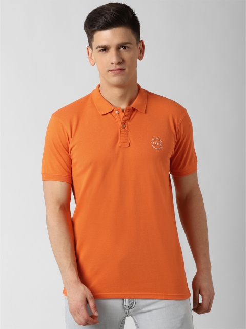 

Peter England Casuals Men Orange Polo Collar T-shirt