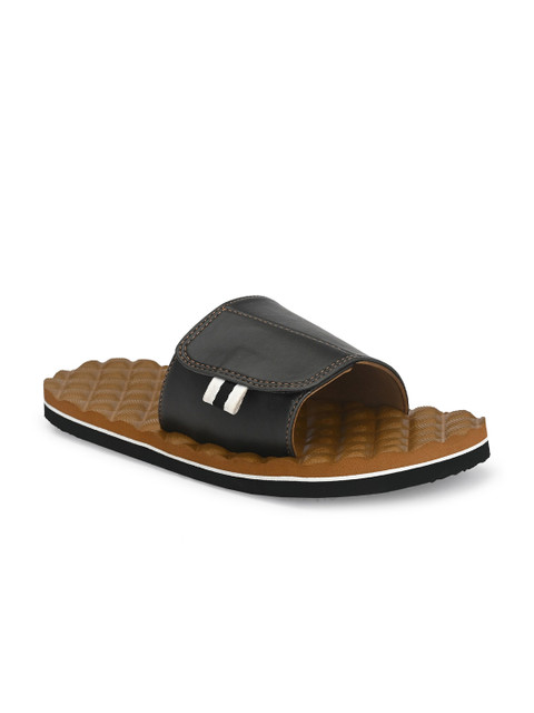 

MENGLER Men Black & Brown Solid Sliders
