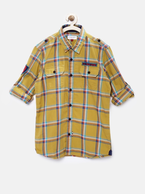 

U.S. Polo Assn. Kids Boys Yellow Checked Casual Shirt