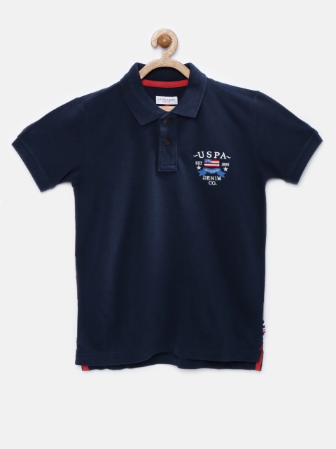 

U.S. Polo Assn. Kids Boys Navy Polo Pure Cotton T-shirt, Navy blue