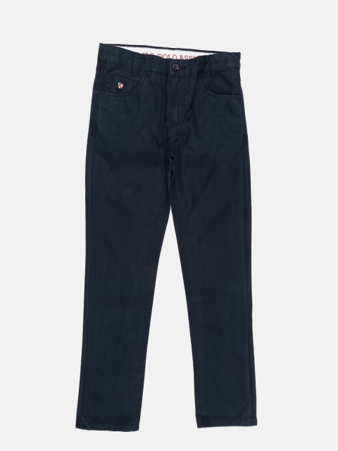 

U.S. Polo Assn. Kids Boys Navy Solid Chinos, Navy blue