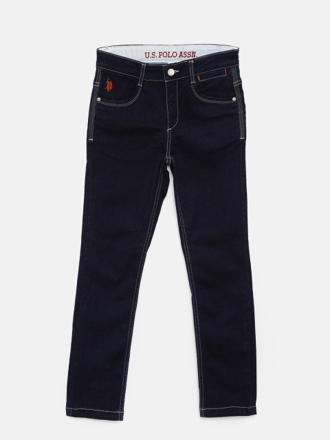 

U.S. Polo Assn. Kids Boys Blue Slim Fit Mid-Rise Clean Look Jeans