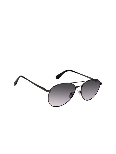 

David Blake Unisex Grey Lens & Gunmetal-Toned Aviator Sunglasses PP_SGDB2107