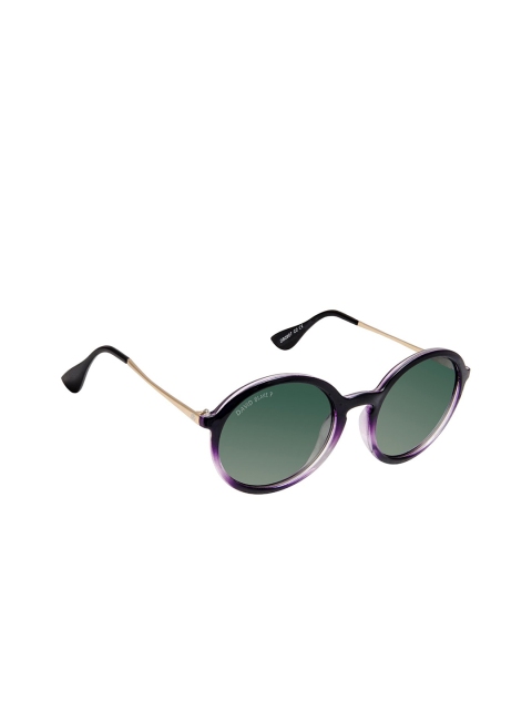 

David Blake Unisex Green Lens & Purple Round Sunglasses PP_SGDB1728