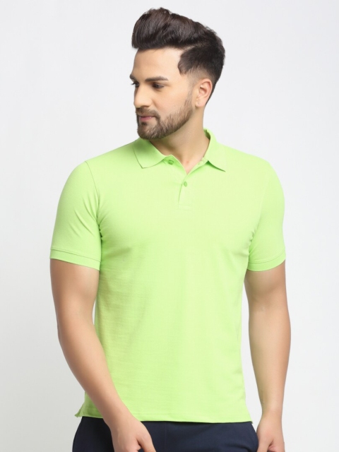 

Global Republic Men Green Pure Cotton Solid Polo Collar T-shirt