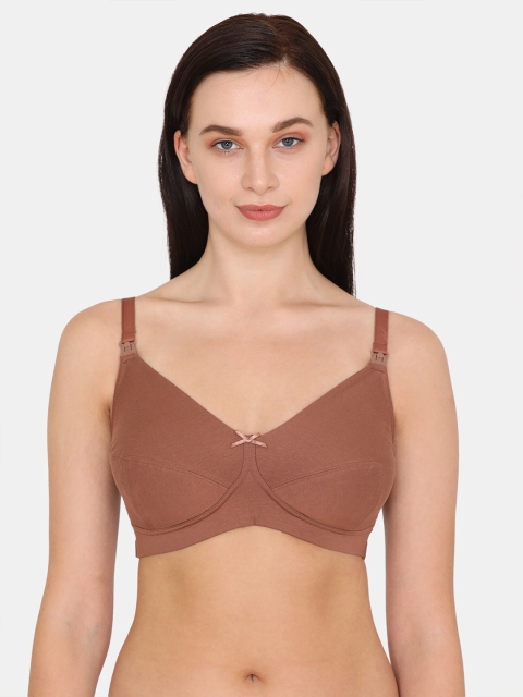 

Zivame Brown Solid Non-Wired Non Padded Maternity Bra ZI10RTCOREABRWN