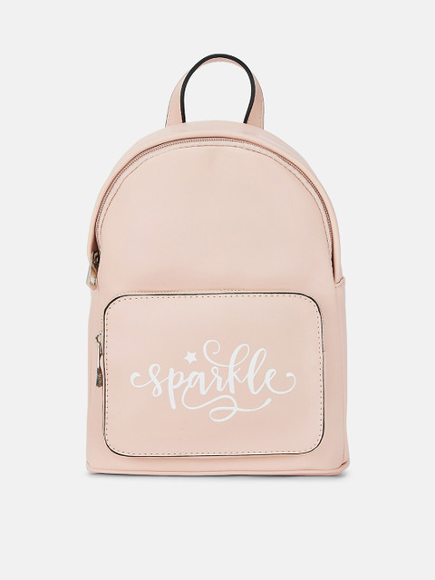 

Forever Glam by Pantaloons Women Rose Pink & White Typography Backpacks