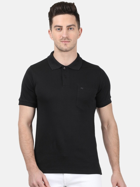 

Monte Carlo Men Black Solid Polo Collar T-shirt
