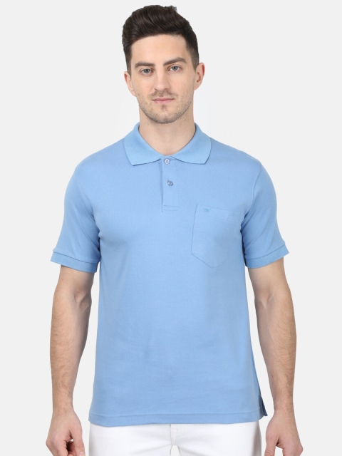 

Monte Carlo Men Blue Solid Polo Collar T-shirt