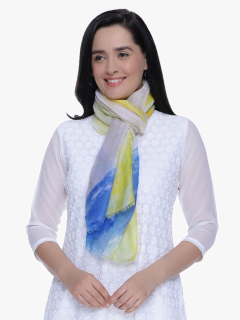 

Scarves & Glitters Women Yellow & Blue Printed Scarf
