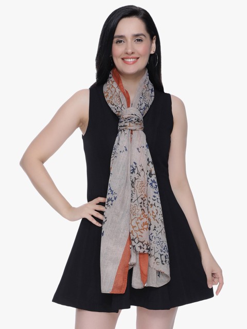 

Scarves & Glitters Women Rust & Cream-Coloured Printed Scarf