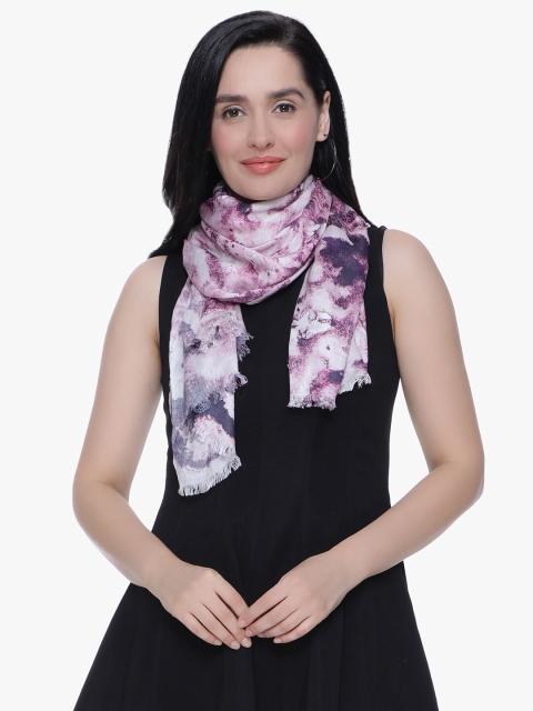 

Scarves & Glitters Women Purple & White Printed Scarf