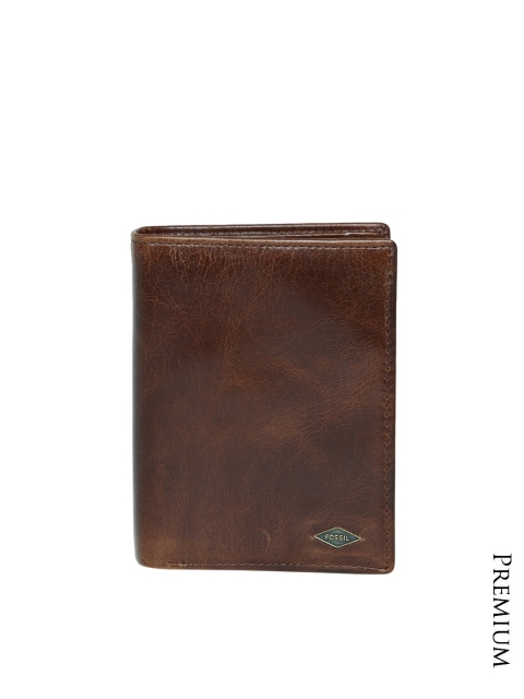 

Fossil Men Brown Textured Genuine Cowhide Leather Wallet
