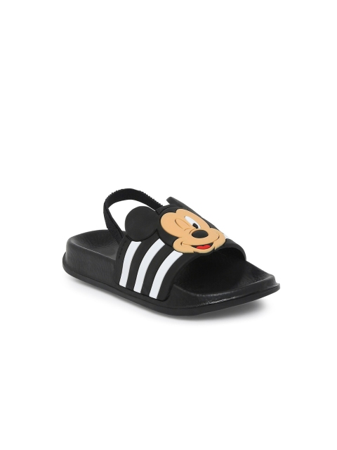 

Pantaloons Junior Boys Black Mickey Mouse Printed Sliders