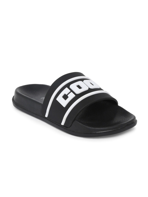 

Pantaloons Junior Boys Black Printed Sliders