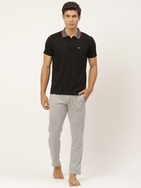 

Sweet Dreams Men Black & Grey Melange Solid Night suit