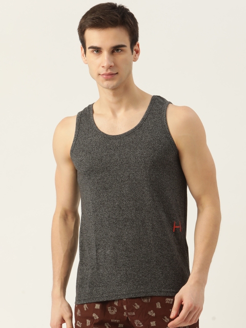 

Sweet Dreams Men Charcoal Grey Solid Athleisure T-Shirt