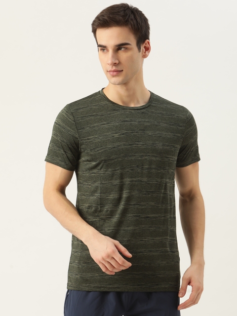 

Sweet Dreams Men Olive Green Self-Design Athleisure T-Shirt